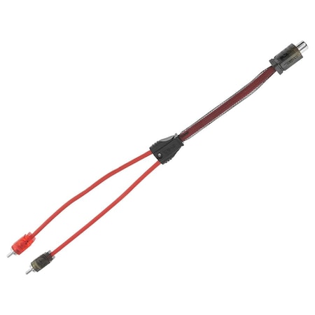 DS18 R1F2M RCA Splitter 1 Female to 2 Male RCA Y Splitter RCA Audio Video Cable Splitter Adapter Ultra Flex 12 Inches